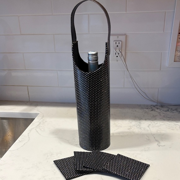 Other - Elegant Wine Tote  4 with Coasters NWOT